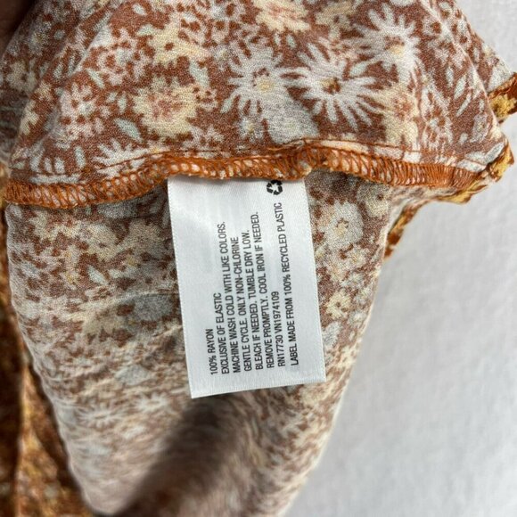 Universal Thread Wrap Dress Womens S Brown Floral V Neck Sleeveless Stretch Mini - Picture 10 of 11